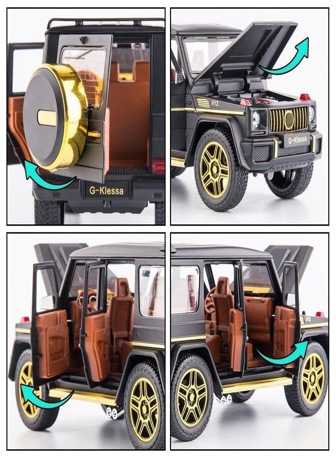 BDTCTK 1/24 Benz G63 AMG Model Car, Zinc Alloy Pull Back Toy car with Sound and Light for Kids Boy Girl Gift(Black) - Image 4
